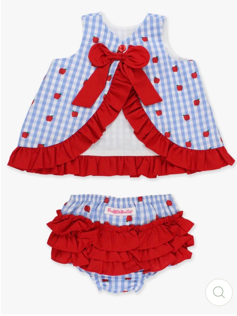 SOLD RuffleButts Apple Ruffle Matching Set - Picture 1 of 2